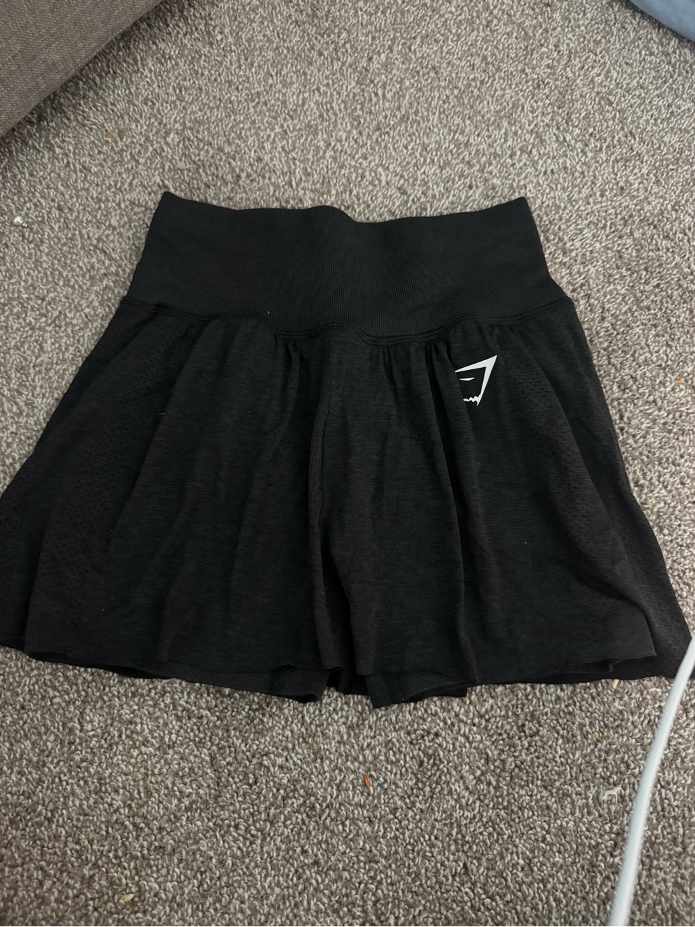 Gymshark Black High-Waist Flared Skort